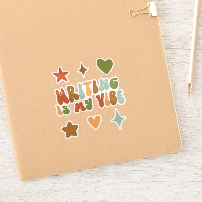 Groovy Writing Is my Vibe Sticker, Writer (Notebook)