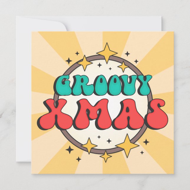 Groovy xmas holidays retroo cartoon text (Front)
