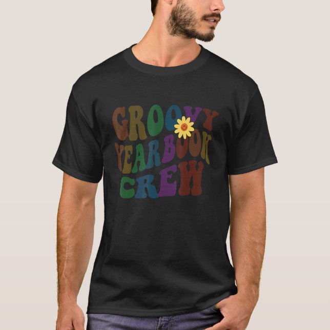 GROOVY YEARBOOK CREW Retro Publication Editor Squa T-Shirt (Front)
