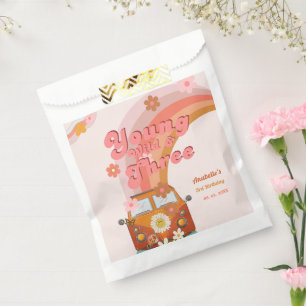 Groovy Young Wild and Three Pink Peach Van Daisy Favour Bags