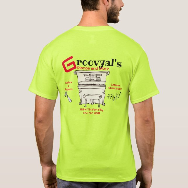 Groovyal's Pianos T-Shirt (Back)