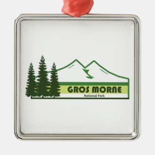 Gros Morne National Park Green Stripes Metal Tree Decoration