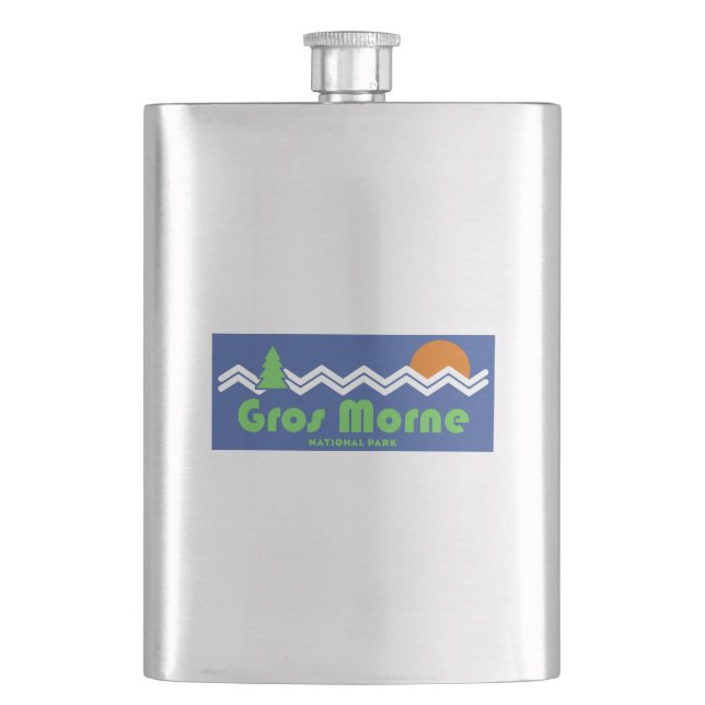 Gros Morne National Park Retro Hip Flask (Front)
