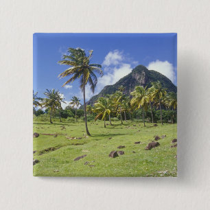 Gros Piton view along the historic trail in 15 Cm Square Badge