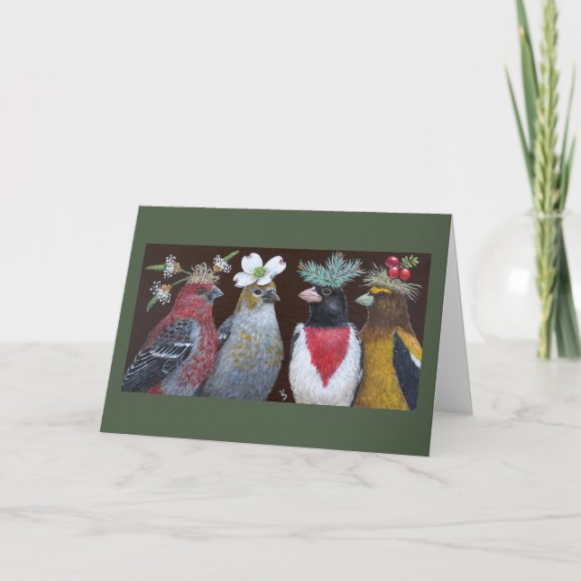 Grosbeak Party greeting card (Front)