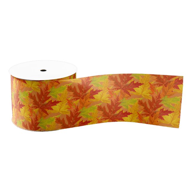 Grosgrain Ribbon-Autumn Leaves Grosgrain Ribbon (Spool)