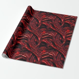 Gross Alien Bio Sludge Red Wrapping Paper