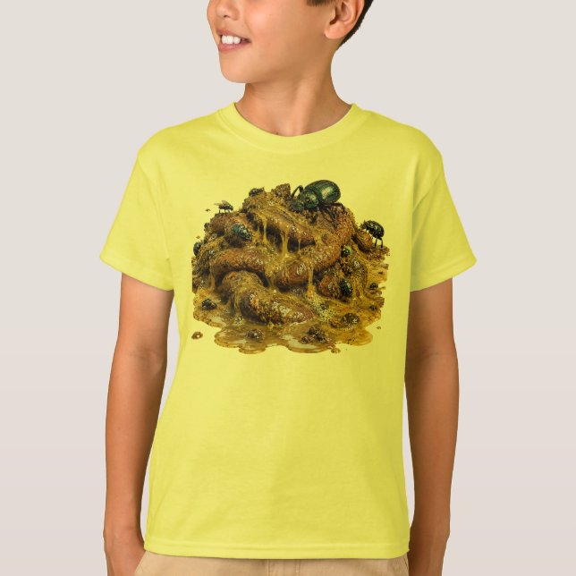 Gross Bug-Covered Poop Pile T-Shirt (Front)
