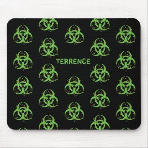 Gross Grungy Green Biohazard Mouse Mat