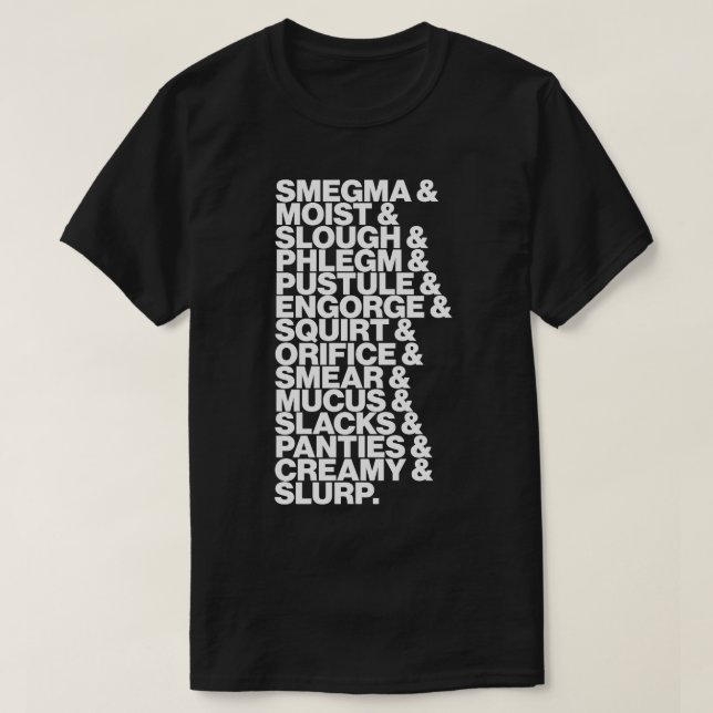 Gross Sounding Words List T-Shirt (Design Front)