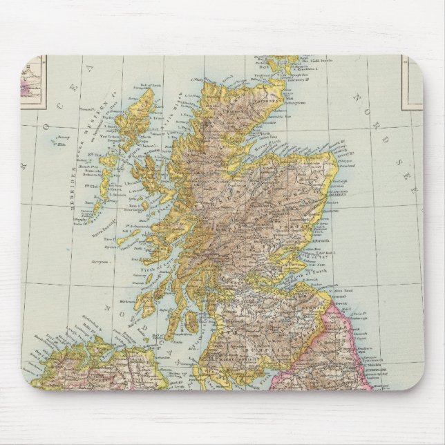 Grossbritannien, Irland - Map of UK, Ireland Mouse Mat (Front)