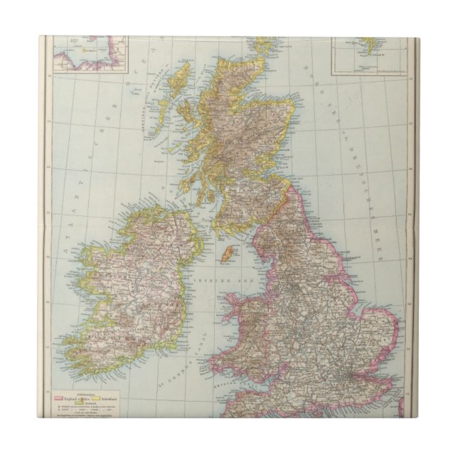 Grossbritannien, Irland - Map of UK, Ireland Tile (Front)