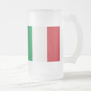 Große Glastasse Italien Fahne Frosted Glass Beer Mug
