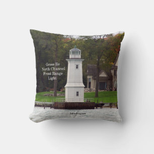 Grosse Ile North Channel Front Range Light square Cushion
