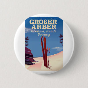 Großer Arber, Arberland, Bavarian German ski 6 Cm Round Badge