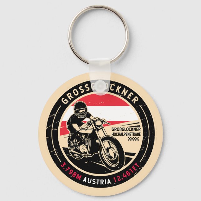 Grossglockner | Austria | Motorcycle Key Ring (Front)