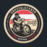 Grossglockner | Austria | Motorcycle Magnet<br><div class="desc">Grossglockner done in a vintage,  distressed style emblem. It is a scenic mountain through the Austrian Alps in Austria.</div>