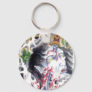 Grotesque Head & Sword Key Ring