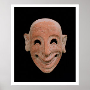 Grotesque mask, from Motya, 6th century BC (terrac Poster