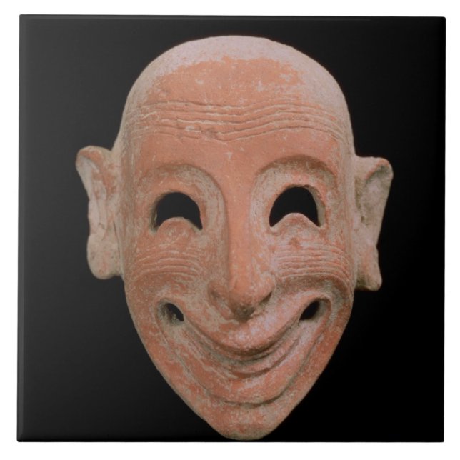 Grotesque mask, from Motya, 6th century BC (terrac Tile (Front)