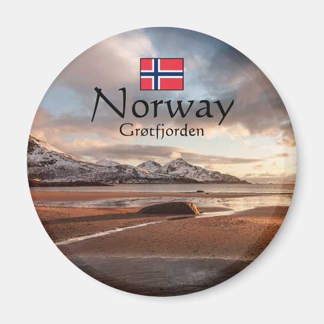 Grotfjorden Norway Souvenir Magnet (Front)
