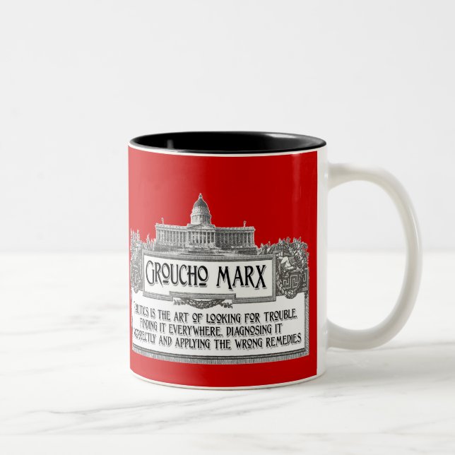Groucho Marx on Politics Two-Tone Coffee Mug (Right)
