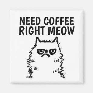 GROUCHY COFFEE CAT MAGNETS