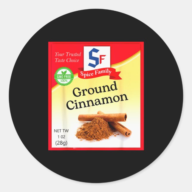Ground Cinnamon Condiment Holiday Sce Group Costum Classic Round Sticker (Front)