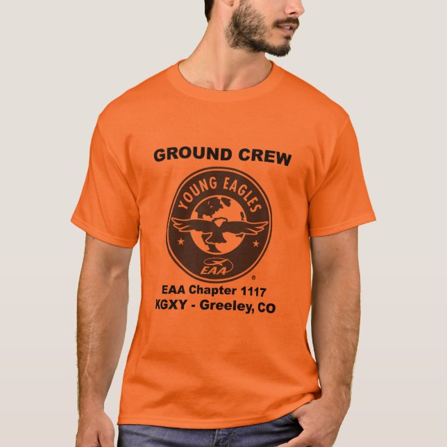Ground Crew t-shirt - use this for coloured shirts (Front)