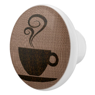 Ground Cup on burlap - cabinet knob