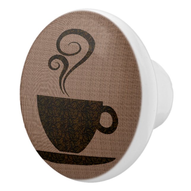 Ground Cup on burlap - cabinet knob (Right)