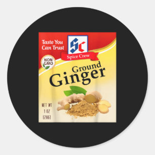 Ground Ginger Condiment Costume Holiday Sce Costum Classic Round Sticker