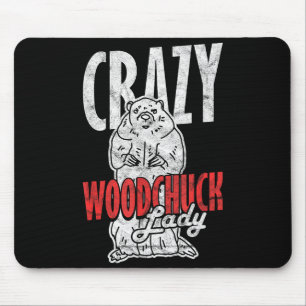 Ground Hog Crazy Woodchuck Lady _3 Mouse Mat