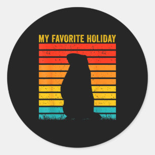 Ground Hog Day Shirt Decorations Costume Woodchuck Classic Round Sticker