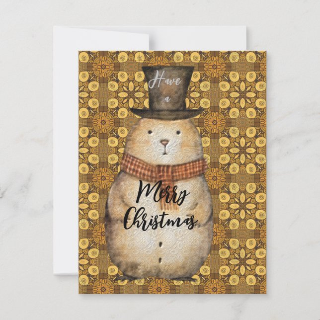 Ground Hog Flat Holiday Card (Front)