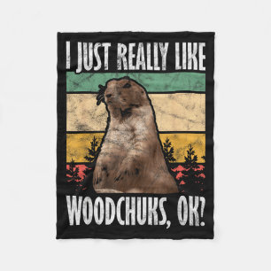 Ground Hog I Just Really Like Woodchuck Ok _3 Fleece Blanket
