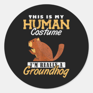 Ground Hog Im Really A Groundhog _1 Classic Round Sticker