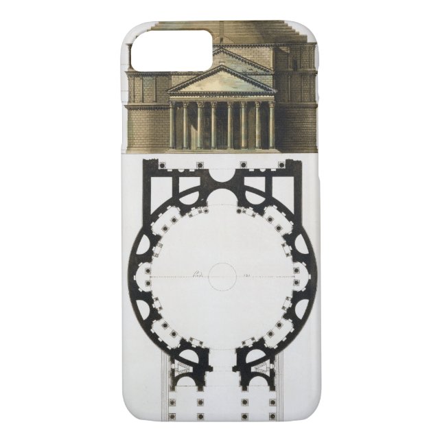 Ground plan and facade of the Pantheon, Rome, from Case-Mate iPhone Case (Back)