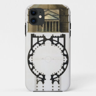 Ground plan and facade of the Pantheon, Rome, from iPhone 11 Case