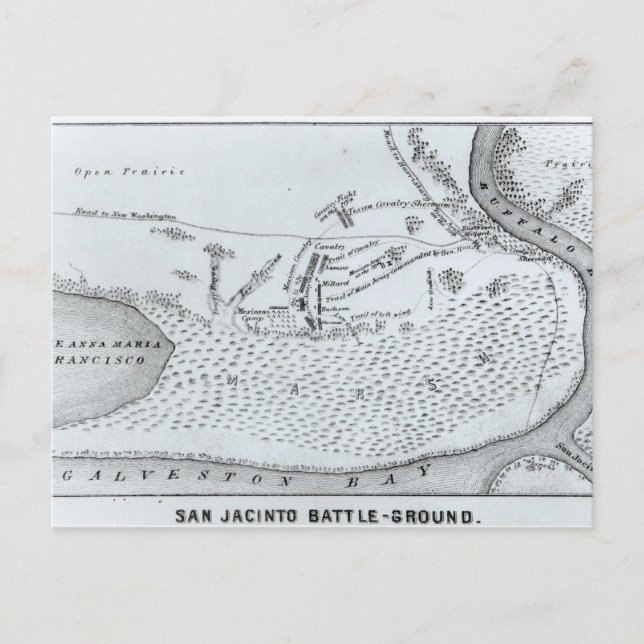 Ground Plan of the Battle of San Jacinto Postcard (Front)
