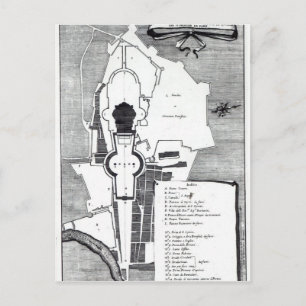 Ground plan of the Vatican, Rome Postcard