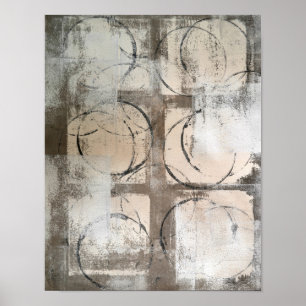'Grounded' Neutral Abstract Art Poster