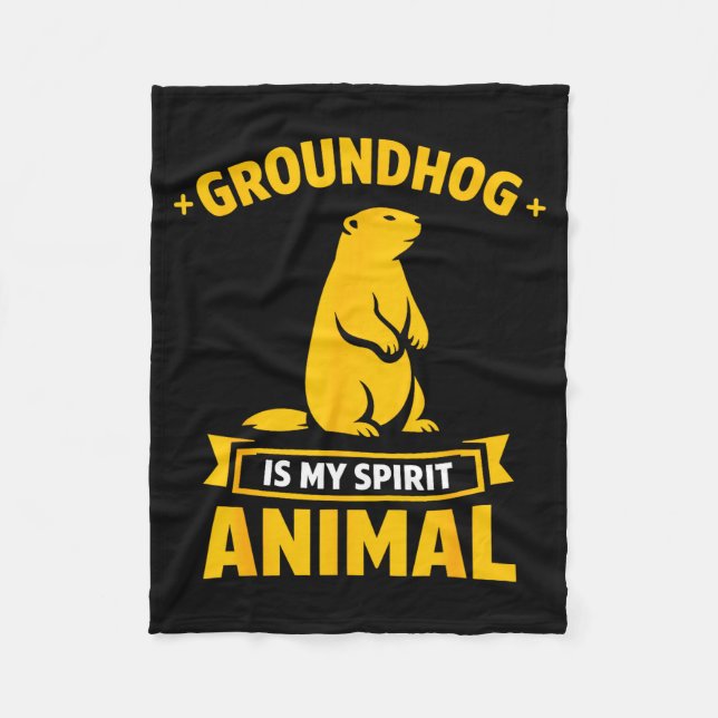 Groundhog _1  fleece blanket (Front)