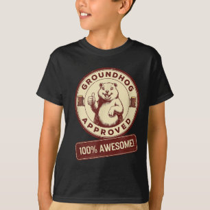 Groundhog Approved 100% Awesome Funny Vintage T-Shirt