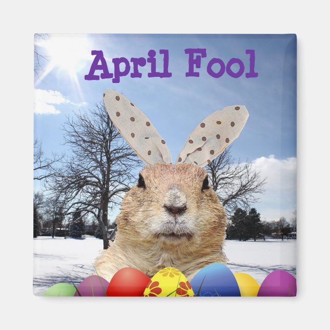 Groundhog April Fool Day Magnet (Front)