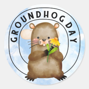 Groundhog  classic round sticker