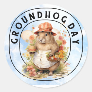 Groundhog  classic round sticker