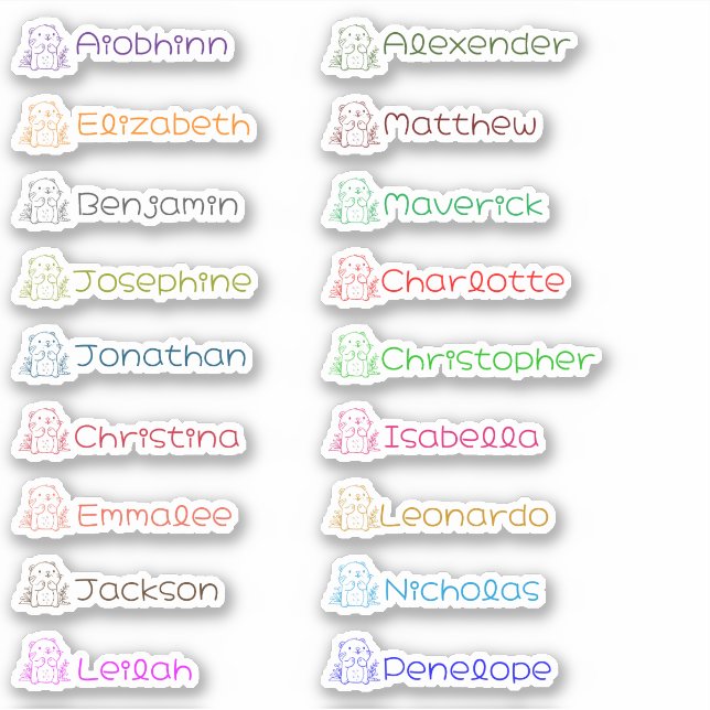 Groundhog Custom Multiple Names Stickers (Front)