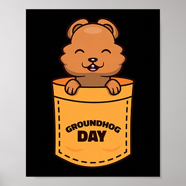 Groundhog Day 2023 Pocket Meme Funny Groundhog Lov Poster (Front)