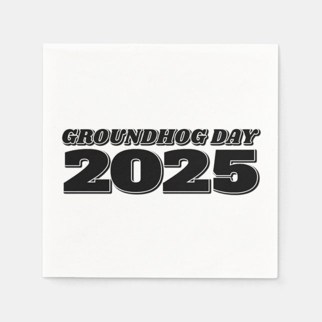 Groundhog Day 2025 Napkin (Front)